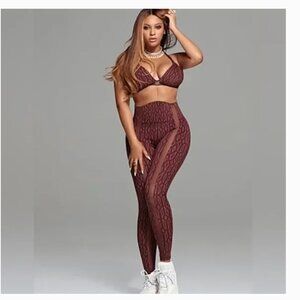Ivy Park x Adidas Monogram Sheer Panel Tights - S